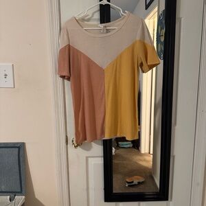 Bono round neck Women's Top - Cream, Tan, Yellow